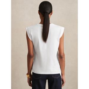 REISS Tilly Cotton Drape T-Shirt